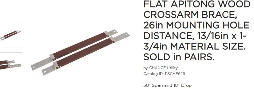 Brace crossarm 18in drop